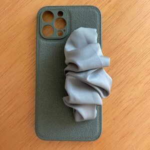 iPhone 12 Pro Max case with silk handle detail